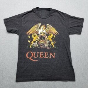 Queen Shirt Mens Medium Dark Gray Short Sleeve Crew Neck Spell Out